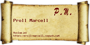 Proll Marcell névjegykártya
